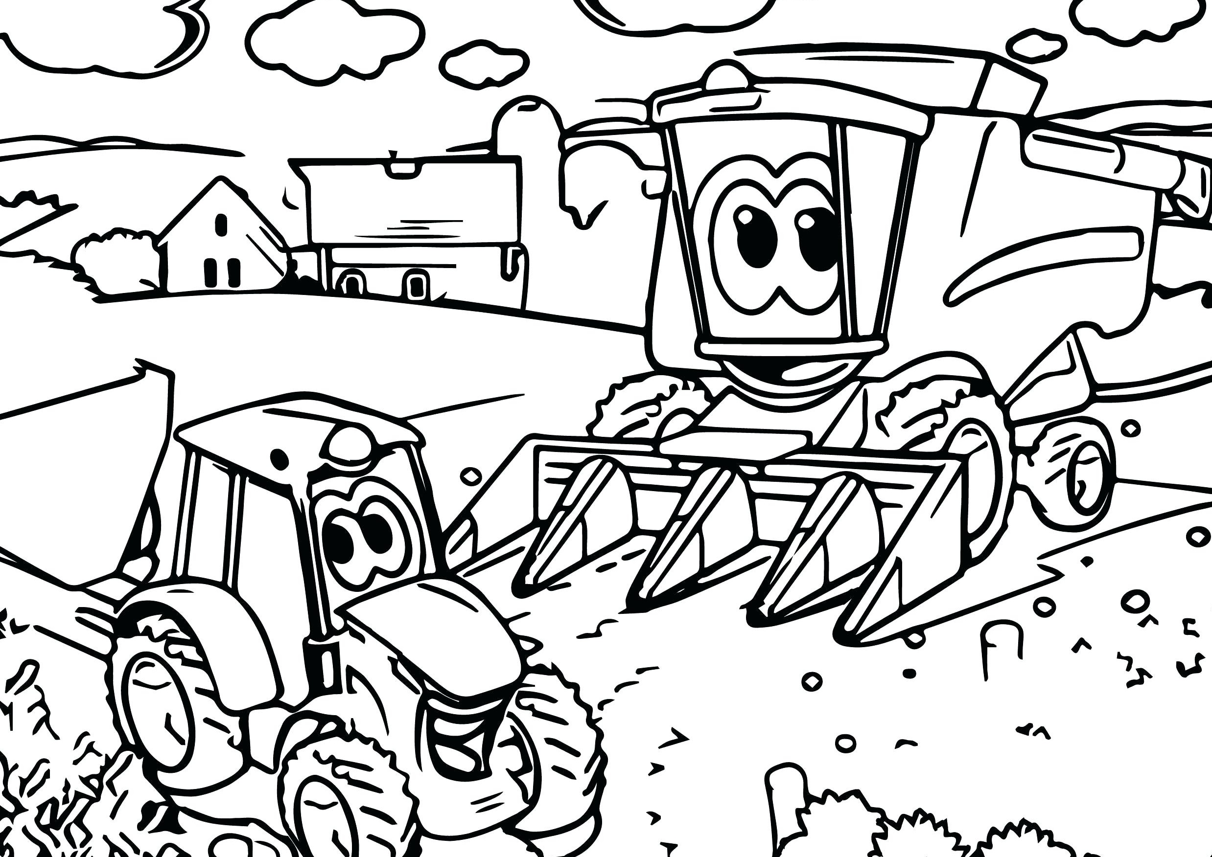 Traktor i kombajn kolorowanki